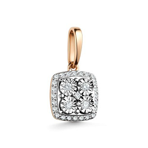 Подвеска из красного золота с бриллиантом