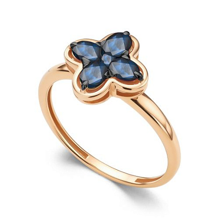 Кольцо из красного золота с сапфирами