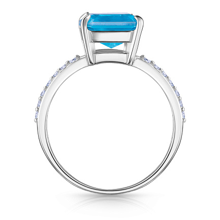 Кольцо из серебра с фианитом