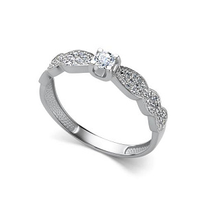 Кольцо из белого золота с бриллиантами