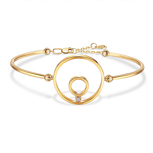 Браслет декоративный из желтого золота с бриллиантом