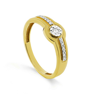 Кольцо из желтого золота с бриллиантом