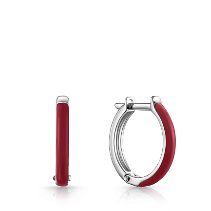 Серьги с английским замком из серебра с гранатом