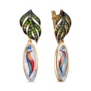 Серьги с английским замком из красного золота с перламутром