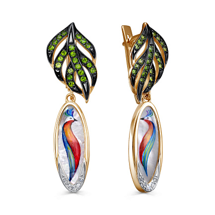 Серьги с английским замком из красного золота с бриллиантами