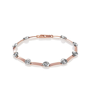 Браслет из красного золота с бриллиантом