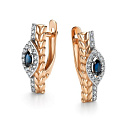 Серьги с английским замком из красного золота с бриллиантами