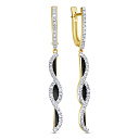 Серьги с английским замком из желтого золота с бриллиантами