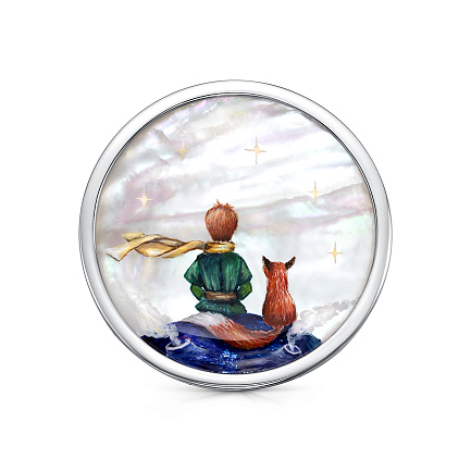 Брошь из серебра с перламутром