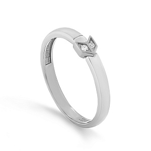 Кольцо из белого золота с бриллиантами