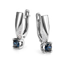 Серьги с английским замком из белого золота с бриллиантами