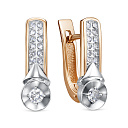 Серьги с английским замком из красного золота с бриллиантами