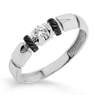 Кольцо из белого золота с бриллиантом