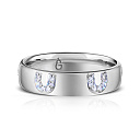 Кольцо обручальное из белого золота с бриллиантами