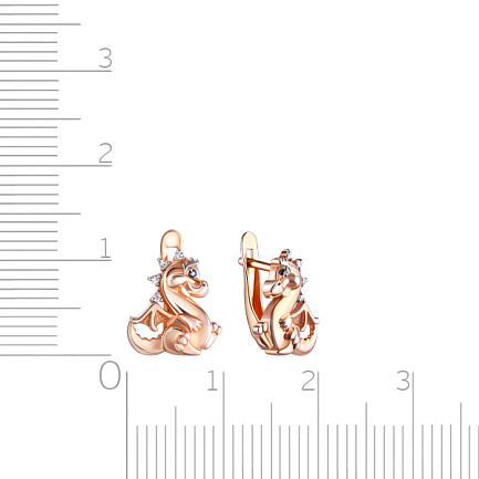 Серьги детские из серебра с позолотой