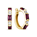 Серьги с английским замком из желтого золота с бриллиантами