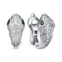 Серьги с английским замком из серебра с фианитами