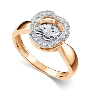 Кольцо из красного золота с бриллиантами