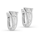 Серьги с английским замком из серебра с фианитами