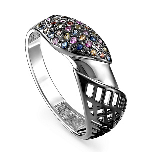 Кольцо из серебра с фианитом