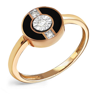 Кольцо из желтого золота с бриллиантом