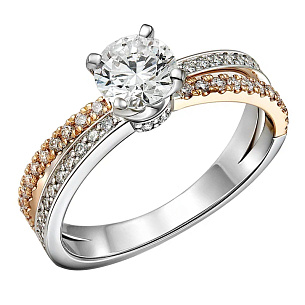 Кольцо из белого золота с бриллиантом