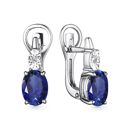 Серьги из серебра с бриллиантами