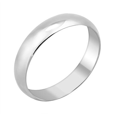 Кольцо обручальное из белого золота