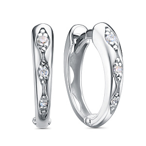Серьги из серебра с фианитами