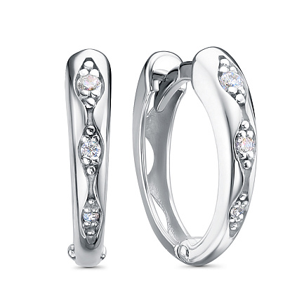 Серьги из серебра с фианитами