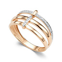 Кольцо из красного золота с бриллиантами