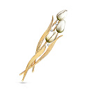 Брошь из желтого золота с бриллиантами