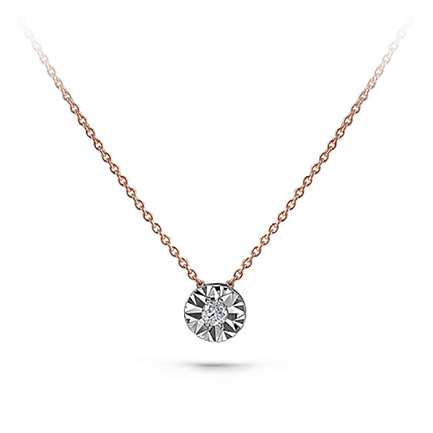 Колье из красного золота с бриллиантом