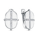 Серьги с английским замком из серебра с фианитами