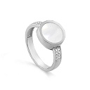 Кольцо из серебра с перламутром, фианитами