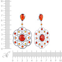 Серьги из серебра с агатом, фианитом