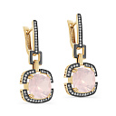 Серьги с английским замком из желтого золота с бриллиантами