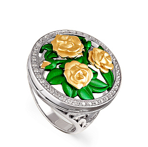 Кольцо из серебра с фианитом