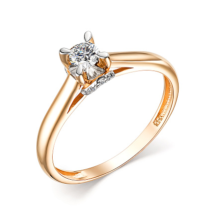 Кольцо из красного золота с бриллиантами