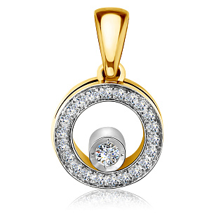 Подвеска из желтого золота с бриллиантами