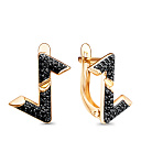 Серьги с английским замком из красного золота с фианитами