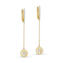 Серьги с английским замком из желтого золота с бриллиантами