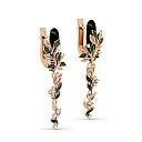 Серьги с английским замком из красного золота с бриллиантами