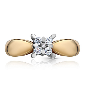 Кольцо из желтого золота с бриллиантами