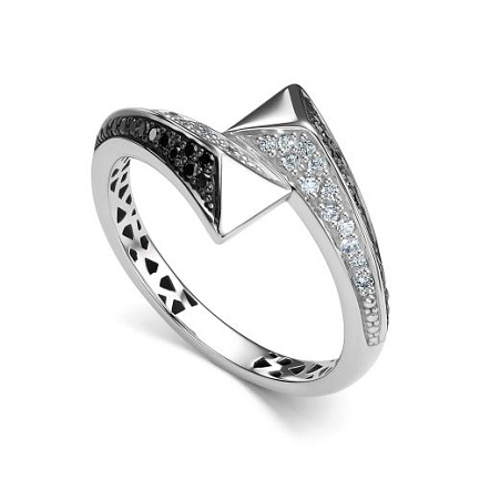 Кольцо из белого золота с бриллиантами