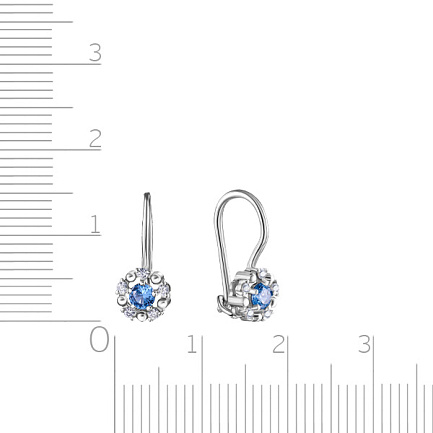 Серьги детские из серебра с фианитом