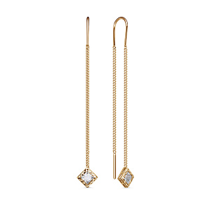 Серьги из красного золота с фианитом