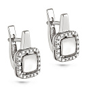 Серьги с английским замком из белого золота с бриллиантами