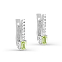 Серьги с английским замком из белого золота с бриллиантами