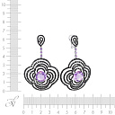 Серьги из белого золота с аметистами, сапфирами